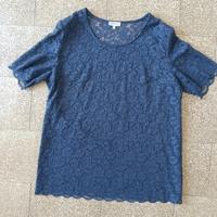 pizzo tshirt donna  blu Delia Ferrari tg 51 forti