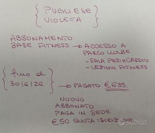 palestra Italiana fitness parco Kolbe 300€