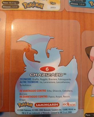 Lamincard di Charizard (numero 6) della collezione