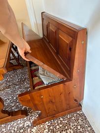 Set tavolo + panca contenitore + sedie in legno
