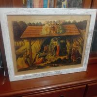 quadro nativita' su cuoio