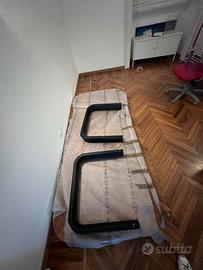 Tavolo radica di noce e poltrone in pelle