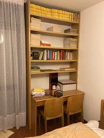 Scrivania con libreria