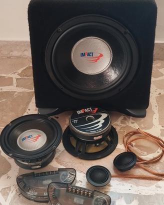 kit 2 vie subwoofer crossover impact car audio
