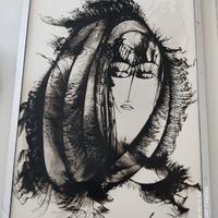 Quadro con dipinto originale firmato Sage Vernis