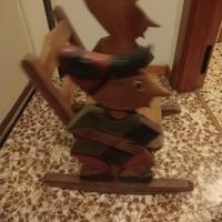 sedia a dondolo in legno massello,