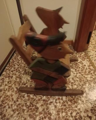 sedia a dondolo in legno massello,