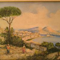 dipinto Napoli da posillipo olio su tela 