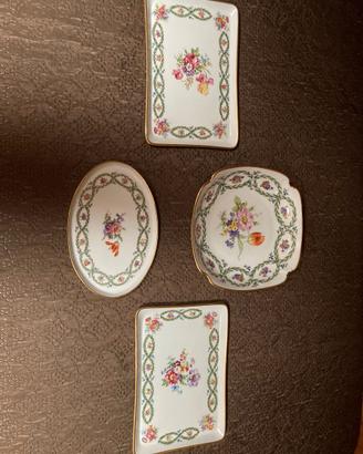 Set 4 piatti vintage in porcellana di Limoges