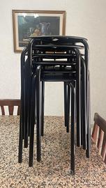 Sgabello IKEA MARIUS nero (6 sgabelli impilabili)