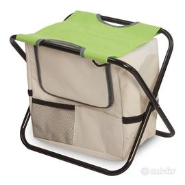 Sgabello pieghevole con borsa termica da campeggio