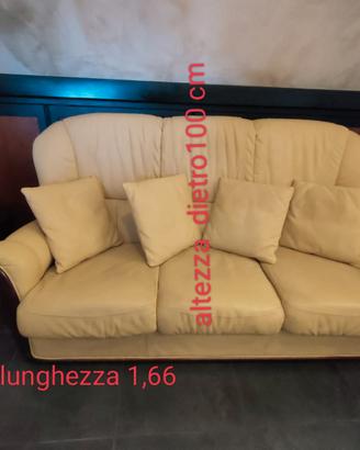 DIVANO CON POLTRONE IN VERA PELLE COLORE GIALLO