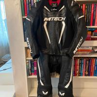 Tuta da moto in pelle due pezzi Mtech