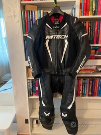 Tuta da moto in pelle due pezzi Mtech