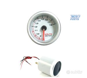 OROLOGIO VOLTMETRO SFONDO BIANCO ILLUMINATO