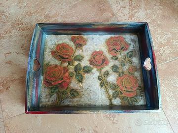 Decoupage scatola/vassoio nero