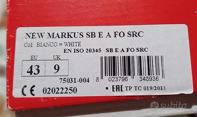 Ciabatta bianca antinfortunistica