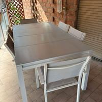 Tavolo da giardino allungabile con 6 sedie