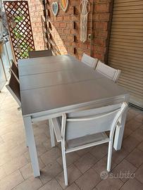 Tavolo da giardino allungabile con 6 sedie