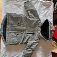 piumino inverno 6-9 mesi grigio con cappuccio 