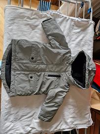 piumino inverno 6-9 mesi grigio con cappuccio 