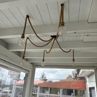 Lampadario a corda completo di lampadine