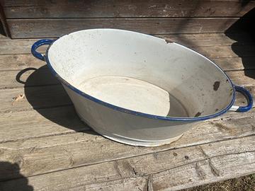 Tinozza vintage in ferro smaltato