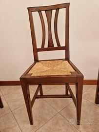 Sedie rustiche asolane noce e paglia 6 pz