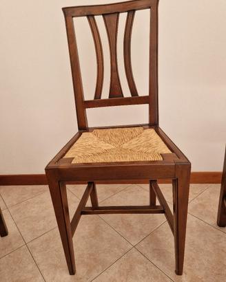 Sedie rustiche asolane noce e paglia 6 pz