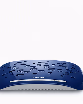 Modem router TP-Link TD-W8960N di colore blu e bia