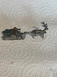 Slitta Babbo Natale vintage in argento 800