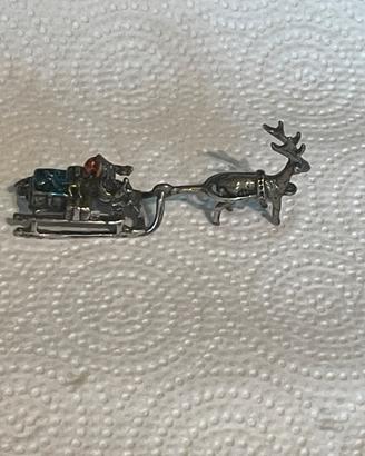 Slitta Babbo Natale vintage in argento 800