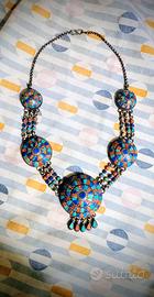Collana tibetana cerimoniale in argento 925