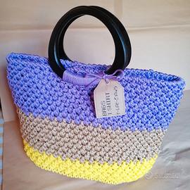 Borsa uncinetto in cordino di nylon