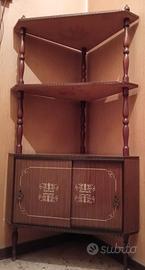 Angoliera/Etagere vintage ante scorrevoli