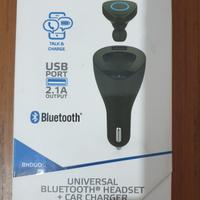 Auricolare bluetooth + caricabatteria da auto