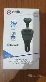 Auricolare bluetooth + caricabatteria da auto