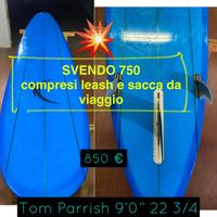 Surf longboard Tom Parrish