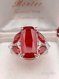anello argento 925 bagno oro bianco zirconi sposa