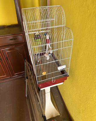 Gabbia Grande per Pappagalli con Piedistallo
