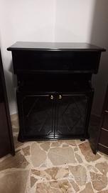 Mobile laccato nero, minibar o porta TV cm80x40x64