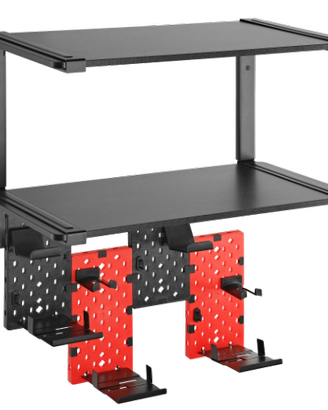 Supporto a muro con due ripiani cuffie cavi joypad