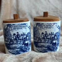 Coppia barattoli vintage “Zucchero” e “Caffè”. cer