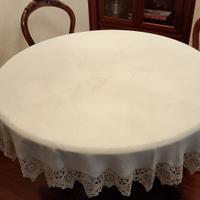 Elegante tovaglia + tovaglioli in lino con pizzo