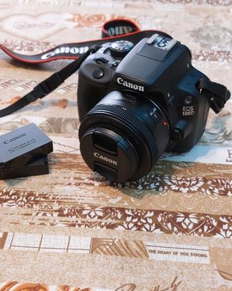 reflex canon 100d con obiettivo 50 mm stm