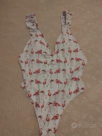 Costume intero fenicotteri rosa taglia 40