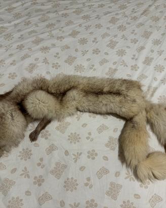 Collo vintage in vera volpe beige/miele