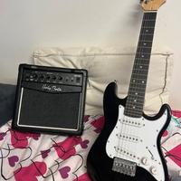 Chitarra elettrica con amplificatore