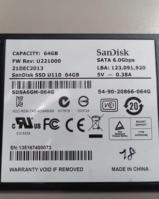 SanDisk SSD U110 64GB   codice 18