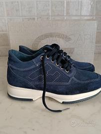 Sneakers interactive In vero camoscio blue Marine